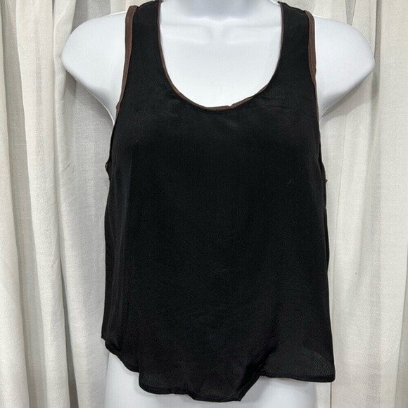Maeve By Anthropologie Women's Black Top Size 0P 100% Silk - Picture 13 of 14